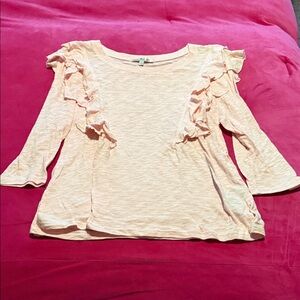 Seven7 Women's Pink Ruffle Top